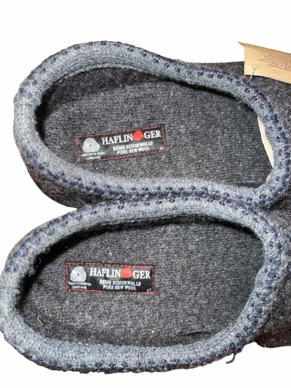 Haflinger Dark Gray Wool Felt Slippers Size 47 - Picture 4 of 7